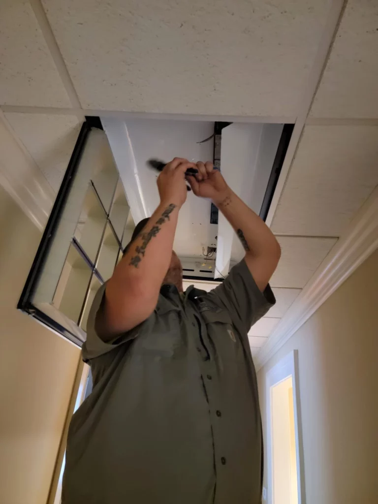residential electrician fixing flickering lights